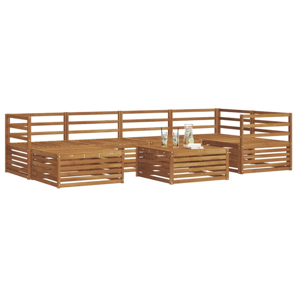Set di divani da esterno 7 pcs Naturale