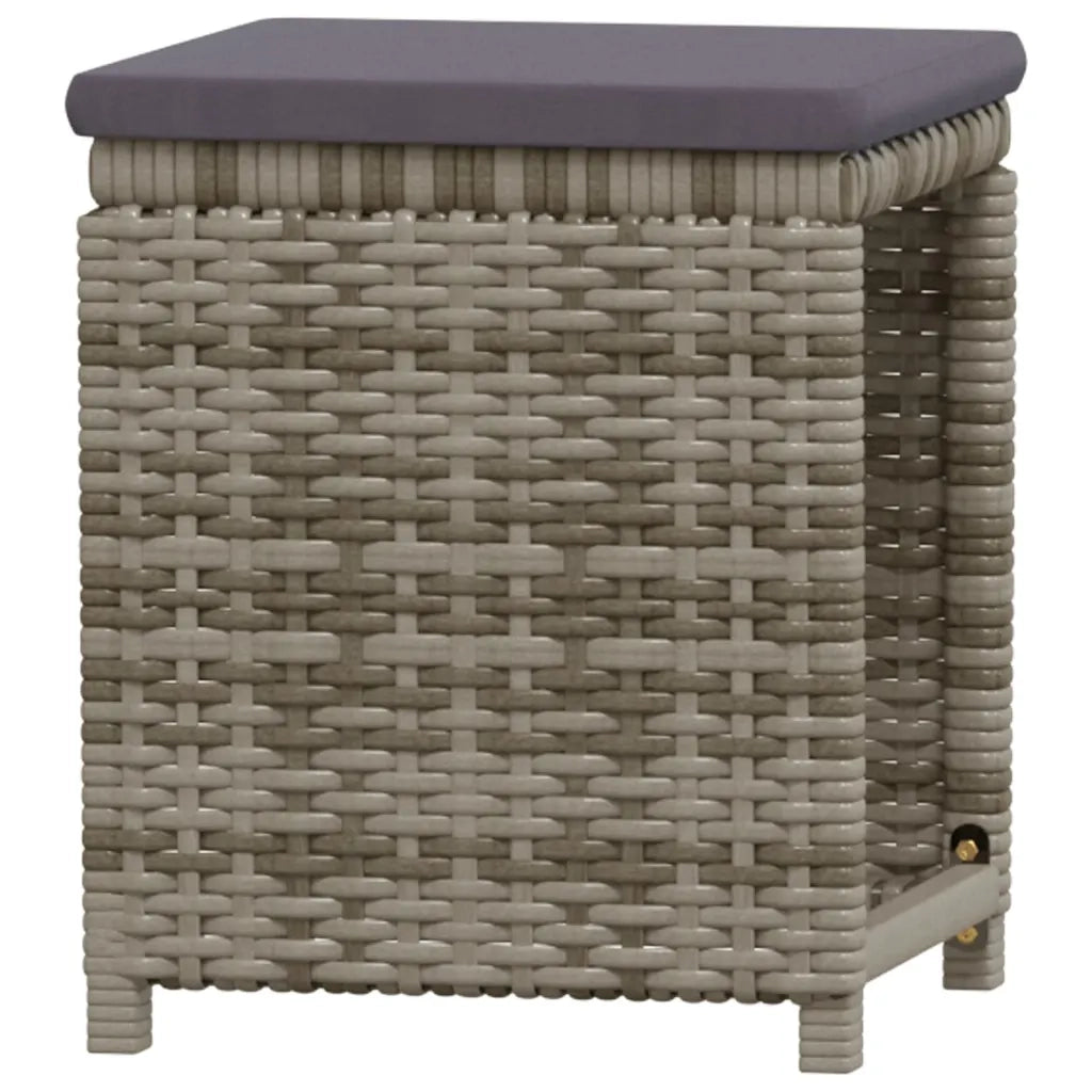 Set Divani da Giardino 7 pz con Cuscini in Polyrattan Grigio 3098170