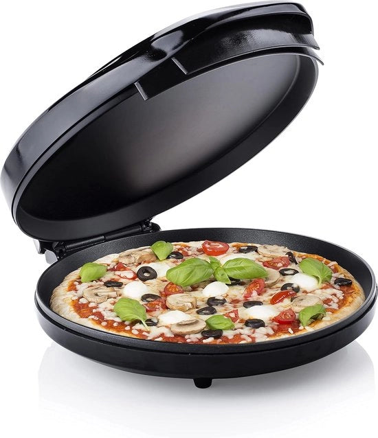 Forno per Pizza 30cm - Termostato Regolabile & Antiaderente & Riscaldamento Rapido - Forno per Pizza - 1450 Watt - Nero