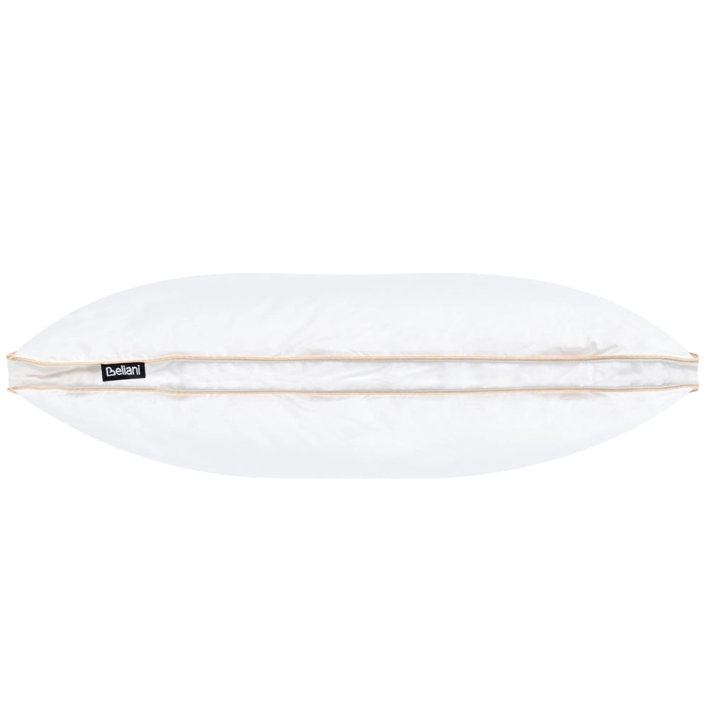 Cuscino basso a triplo scomparto Rivestimento in cotone premium Imbottitura in piuma d'oca Imbottitura in piuma d'oca Bianco 50 x 60 cm