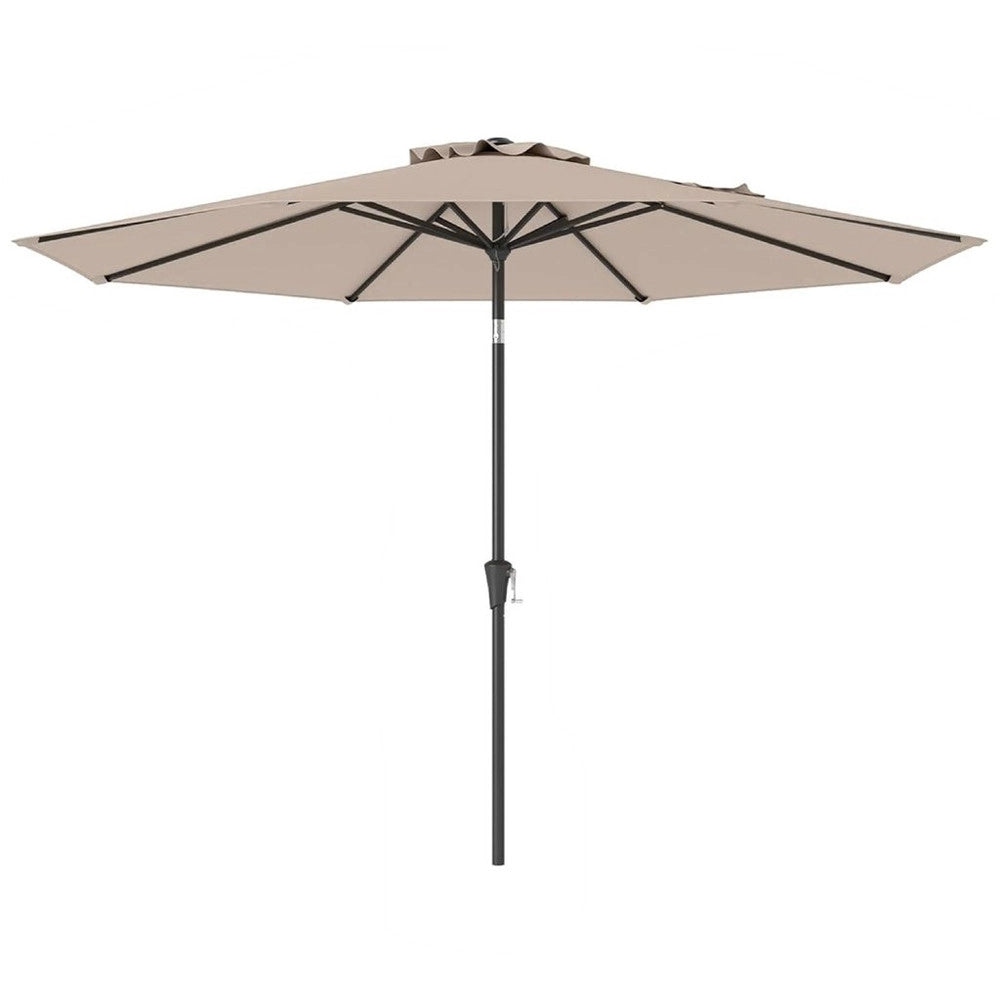 Trade Shop - Ombrellone Beige Ottagonale Con Palo Centrale Manovella 2x3mt Da Giardino Piscina 531005 -