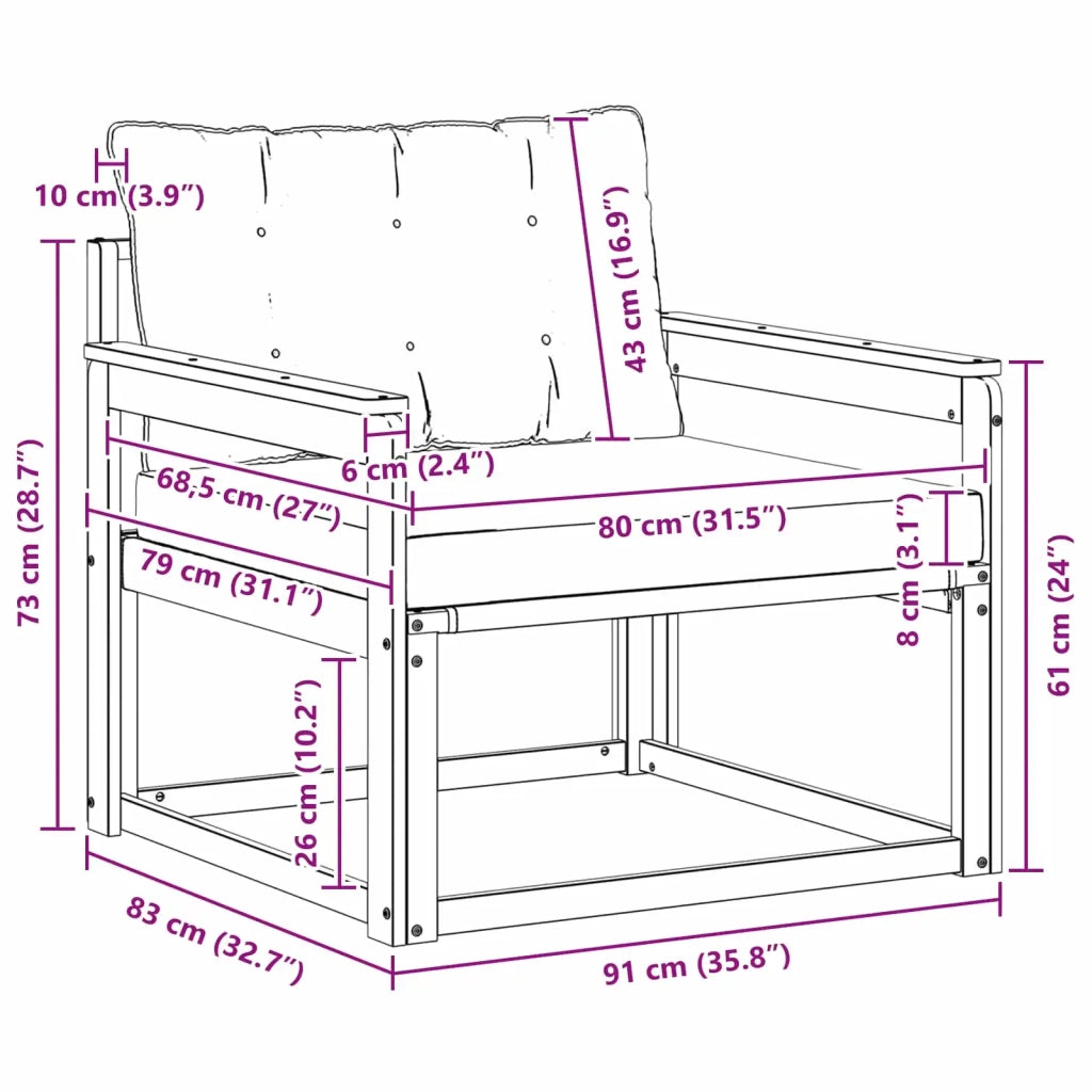 Set di divani da esterno-Sofa da giardino Legno di Acacia Massello e Textilene 662291
