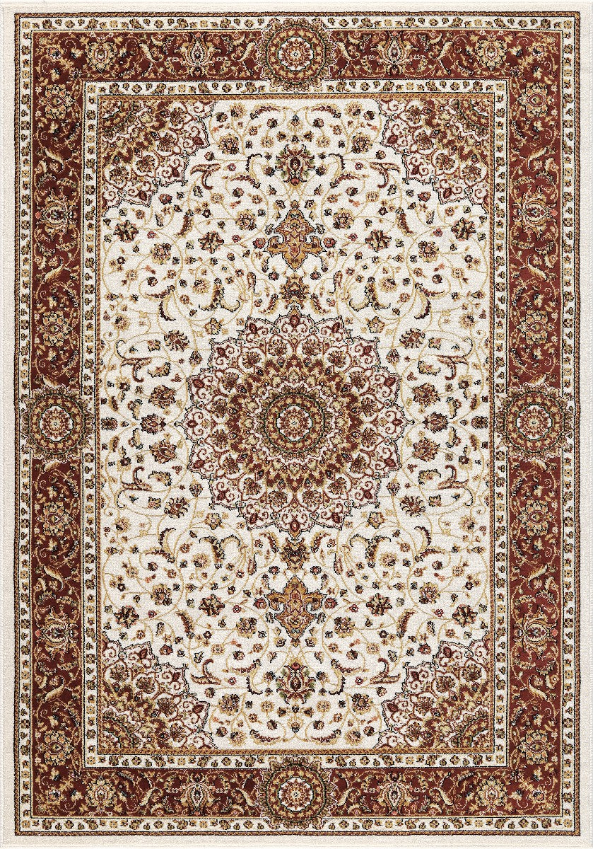 Tappeto BABIL disegno classico orientale colore crema e rosso cm.240x340