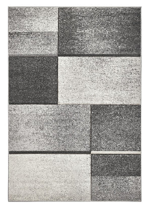 Tappeto FUNNY 87071 grigio pelo morbido resistente geometrico a quadri cm.240x340