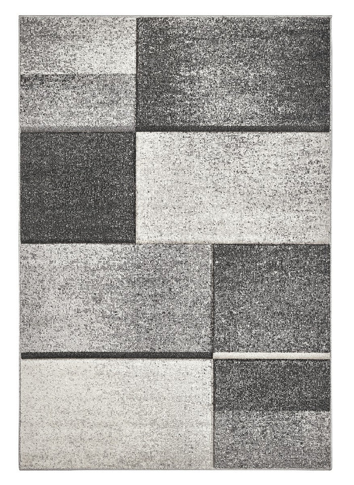 Tappeto FUNNY 87071 grigio pelo morbido resistente geometrico a quadri cm.240x340