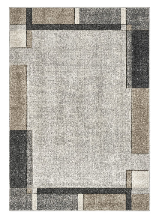 Tappeto FUNNY F8541 grigio beige disegno cornice moderna geometrica cm.200x290