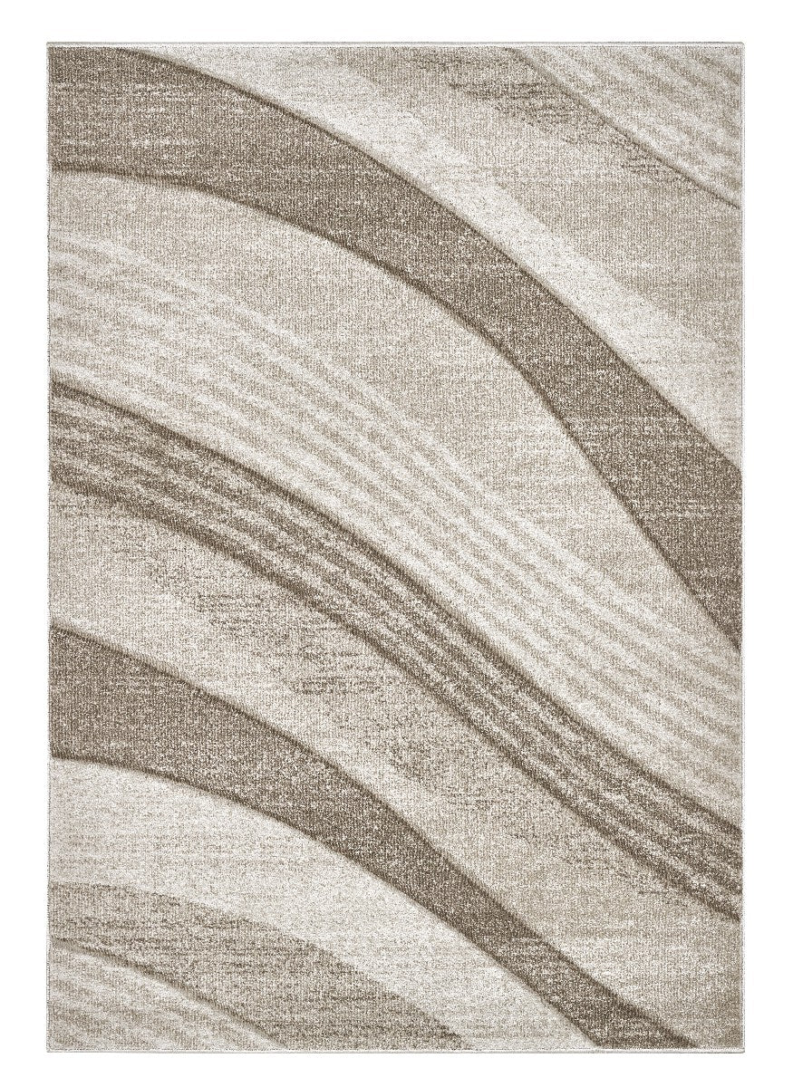 Tappeto FUNNY 87101 beige cm.120x170 pelo morbido motivo a onde moderno