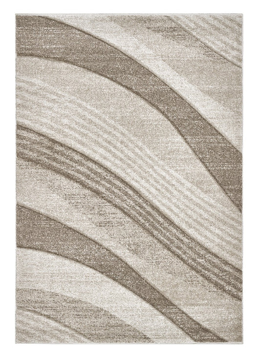 Tappeto FUNNY 87101 beige cm.120x170 pelo morbido motivo a onde moderno