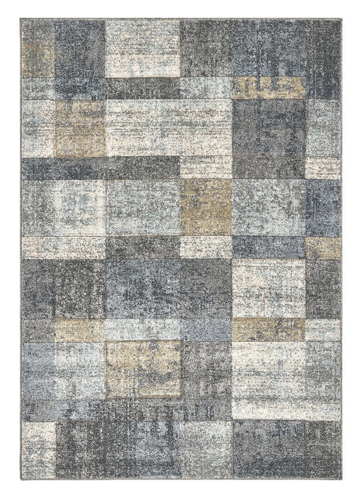 Tappeto FUNNY H8211 grigio blu per arredo stile moderno a quadri cm.200x290