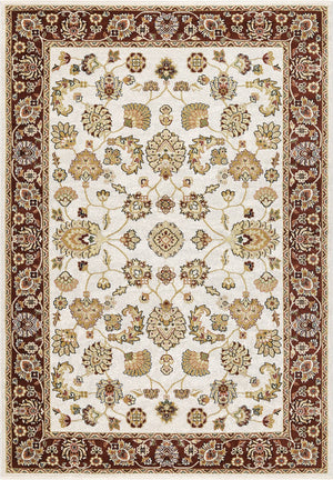 Tappeto BABIL cm.80x300 disegno classico orientale colore crema e rosso