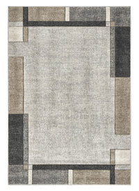 Tappeto FUNNY F8541 grigio beige disegno cornice moderna geometrica cm.160x230