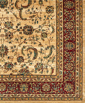 Tappeto KAZAKH 2155 oro e rosso cm.70x240 stile orientale persiano alta qualità con effetto lucente