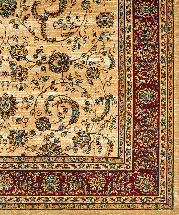 Tappeto KAZAKH 2155 oro e rosso cm.70x240 stile orientale persiano alta qualità con effetto lucente