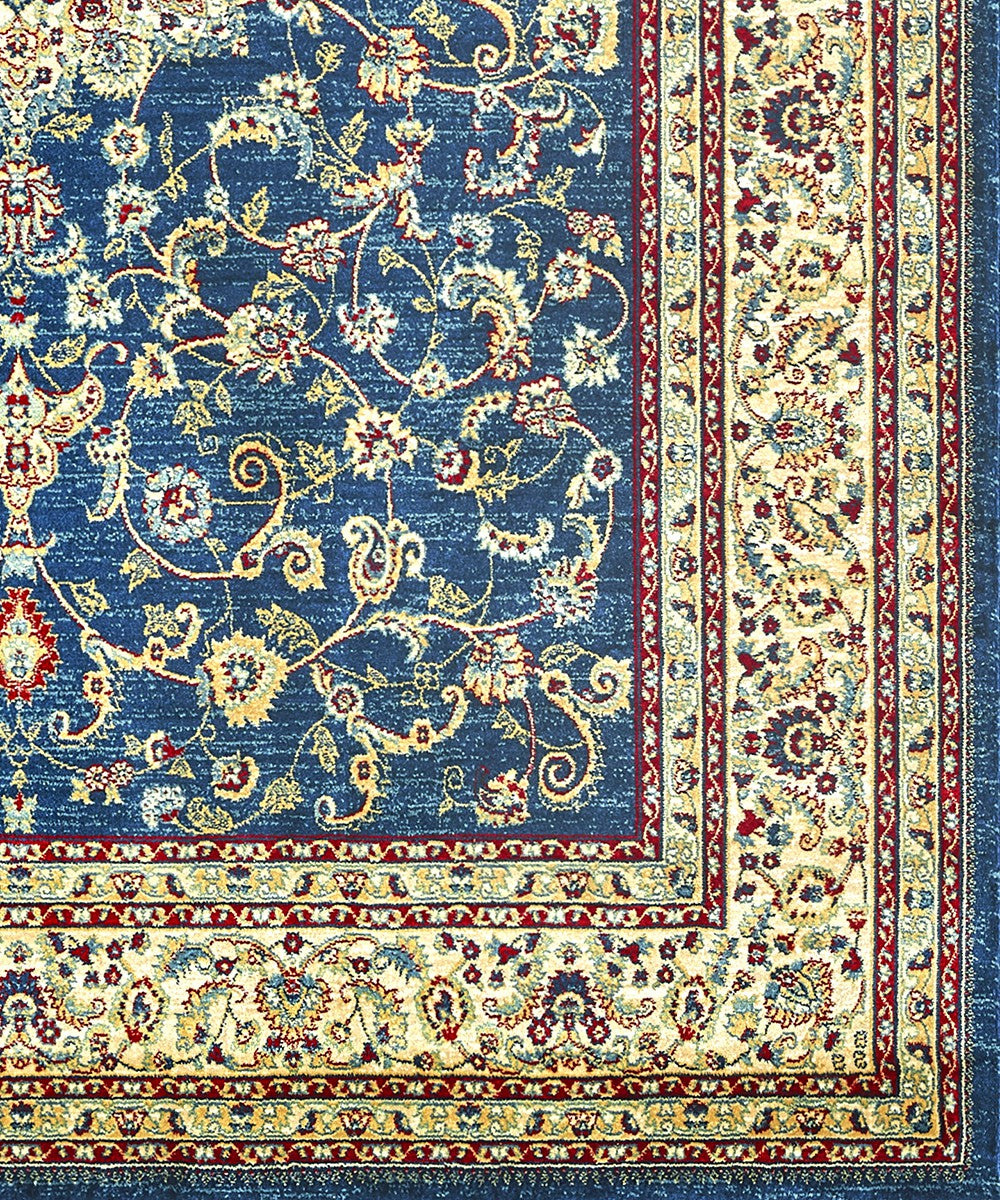 Tappeto KAZAKH 2154 stile orientale persiano blu navy e beige cm.160x240