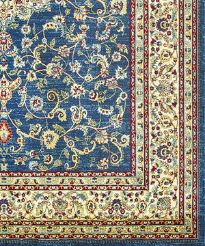 Tappeto KAZAKH 2154 stile orientale persiano blu navy e beige cm.160x240