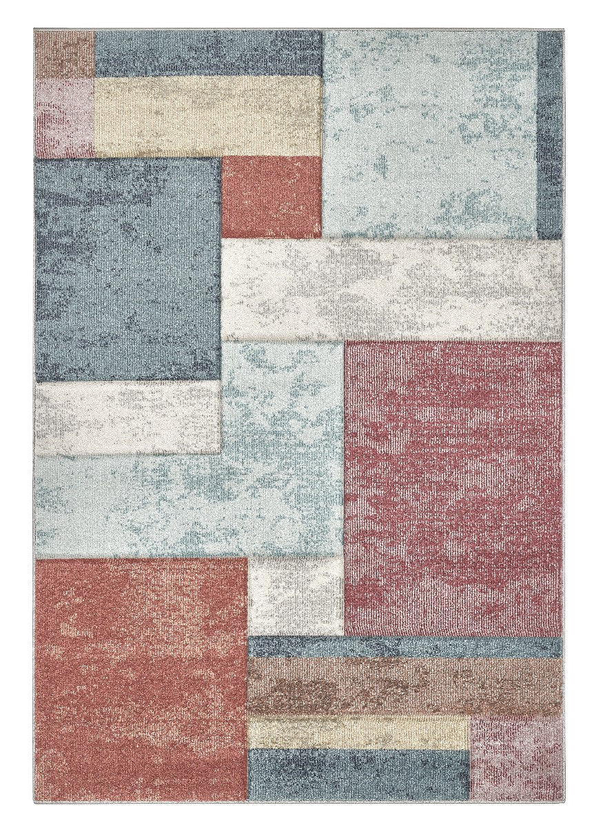 Parure di tappeti FUNNY F8501 multicolore moderno pelo morbido con intarsio tris scendiletto (1pz cm.80x150 + 2pz cm.60x120)