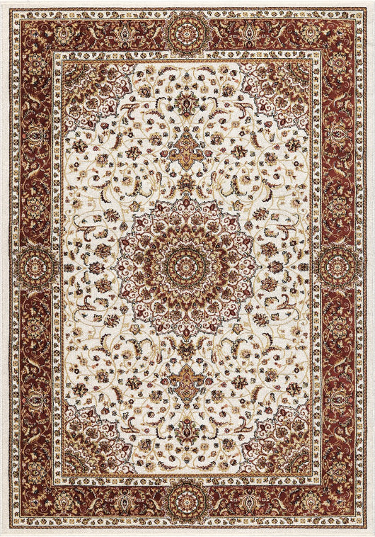 Tappeto BABIL disegno classico orientale colore crema e rosso cm.160x230