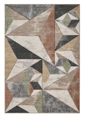 Tappeto FUNNY F8381 grigio beige design contemporaneo optical effetto 3D cm.120x170