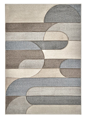 Parure di tappeti FUNNY H8231 grigio beige design moderno contemporaneo tris scendiletto (1pz cm.80x150 + 2pz cm.60x120)