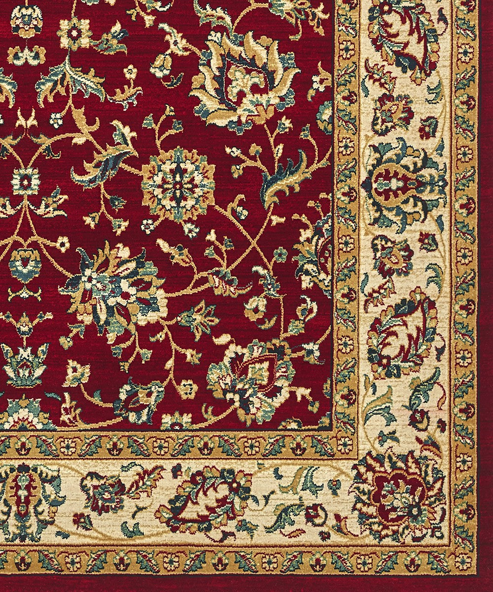 Tappeto KAZAKH 1517 rosso e beige cm.70x300 stile orientale persiano alta qualità con effetto lucente