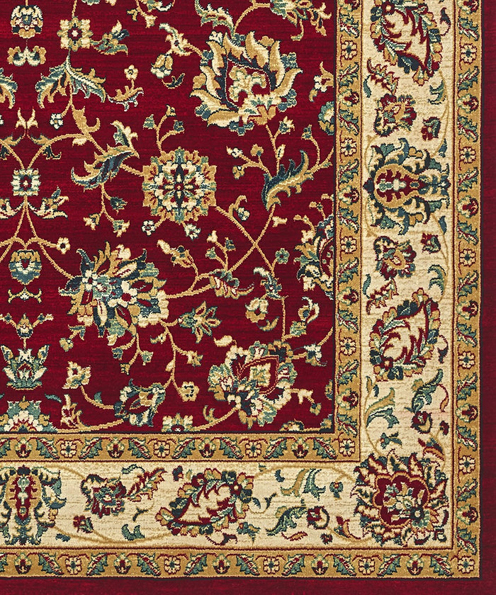 Tappeto KAZAKH 1517 rosso e beige cm.70x300 stile orientale persiano alta qualità con effetto lucente