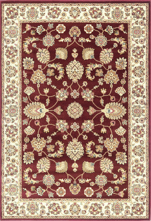 Parure di tappeti BABIL disegno classico orientale colore rosso e crema tris scendiletto (1pz cm.80x150 + 2pz cm.60x110)