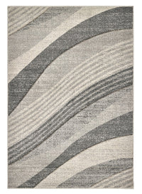 Tappeto FUNNY 87101 grigio disegno intarsiato a onde moderno cm.120x170