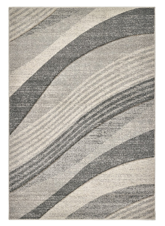 Tappeto FUNNY 87101 grigio disegno intarsiato a onde moderno cm.120x170