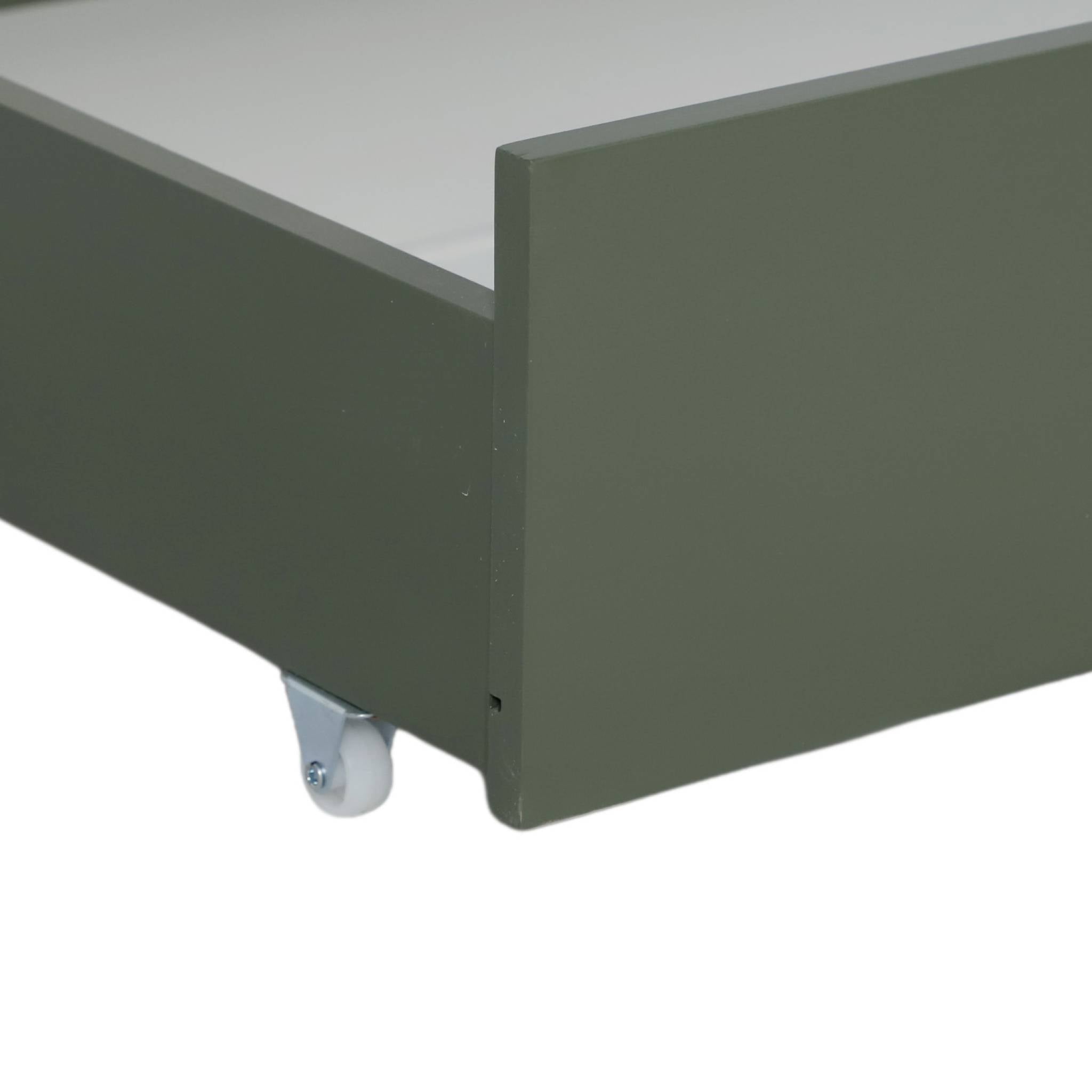 Cassettone letto per bambini roya in legno di pino, set da 2, verde