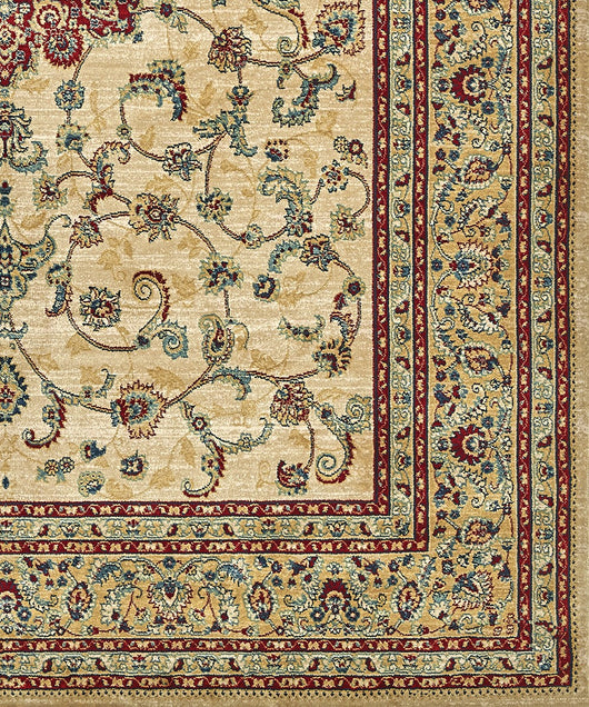 Tappeto KAZAKH 2154 beige e rosso cm.200x300 stile orientale persiano alta qualità con effetto lucente
