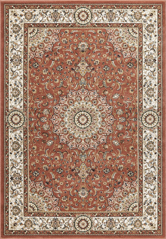 Parure di tappeti BABIL disegno classico orientale colore rosa e crema tris scendiletto (1pz cm.80x150 + 2pz cm.60x110)