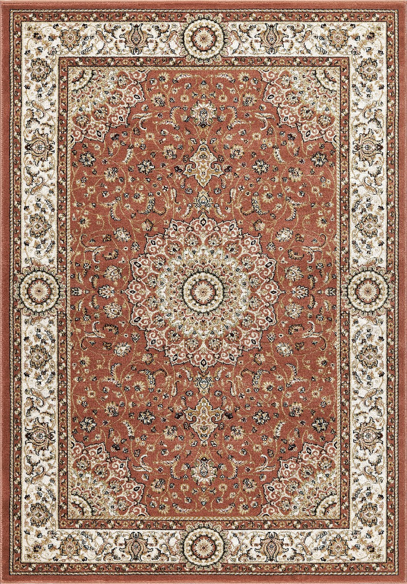 Parure di tappeti BABIL disegno classico orientale colore rosa e crema tris scendiletto (1pz cm.80x150 + 2pz cm.60x110)