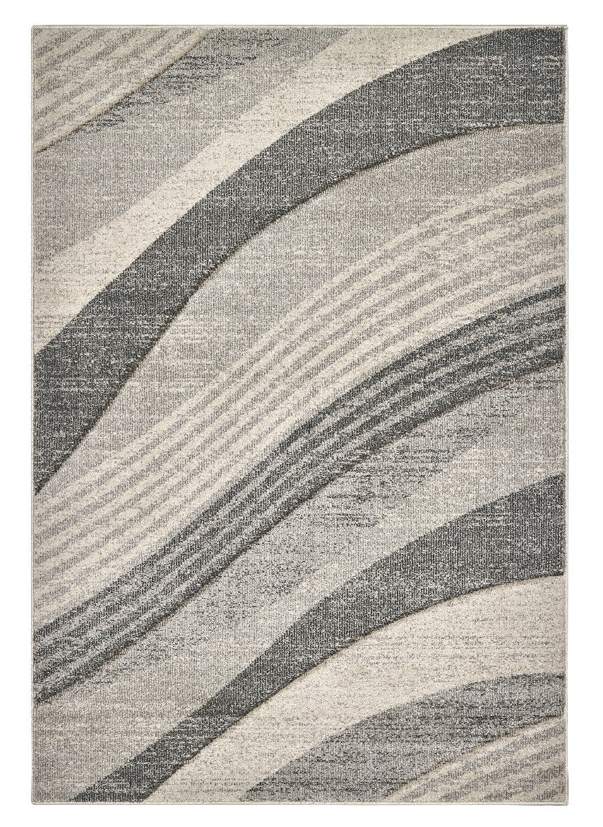 Tappeto FUNNY 87101 grigio disegno intarsiato a onde moderno cm.160x230