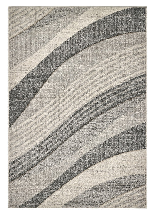 Tappeto FUNNY 87101 grigio disegno intarsiato a onde moderno cm.160x230