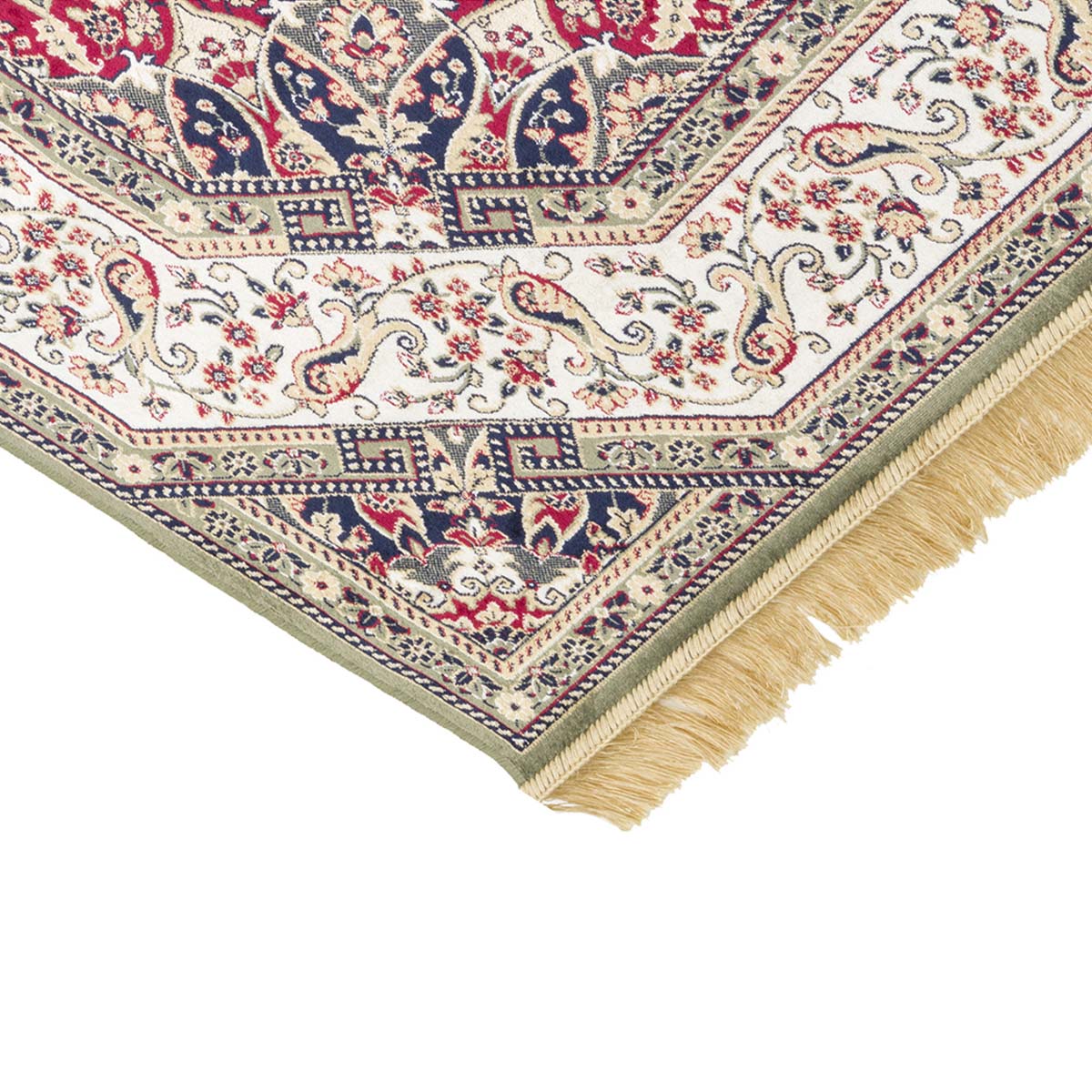 Tappeto RUBINE 317 Keshan VERDE motivo persiano orientale stile classico tradizionale cm.250x350. Tappeto salotto, soggiorno, camera da letto, ingresso, corridoio.