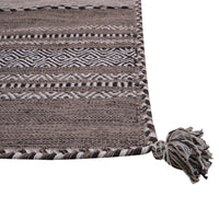 Tappeto ANTIQUE-KILIM beige tessuto a mano in cotone e ciniglia cm.60x240
