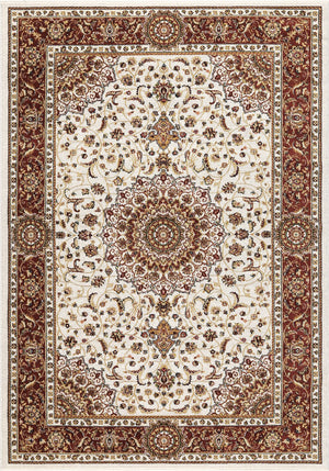 Tappeto BABIL disegno classico orientale colore crema e rosso cm.140x200