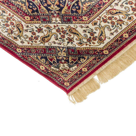 Tappeto RUBINE 317 Keshan Rosso motivo persiano orientale stile classico tradizionale cm.100x140. Tappeto salotto, soggiorno, camera da letto, ingresso, corridoio.