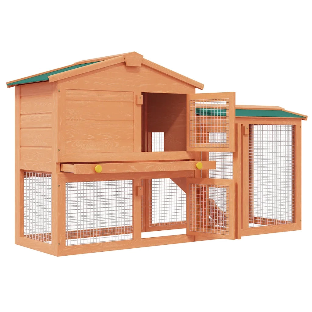 Conigliera all'Aperto Gabbia Animali Piccoli Casetta in Legno 170162