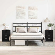Comodini 2 pz rovere Nero 38x35x55 cm in Legno Multistrato 862429