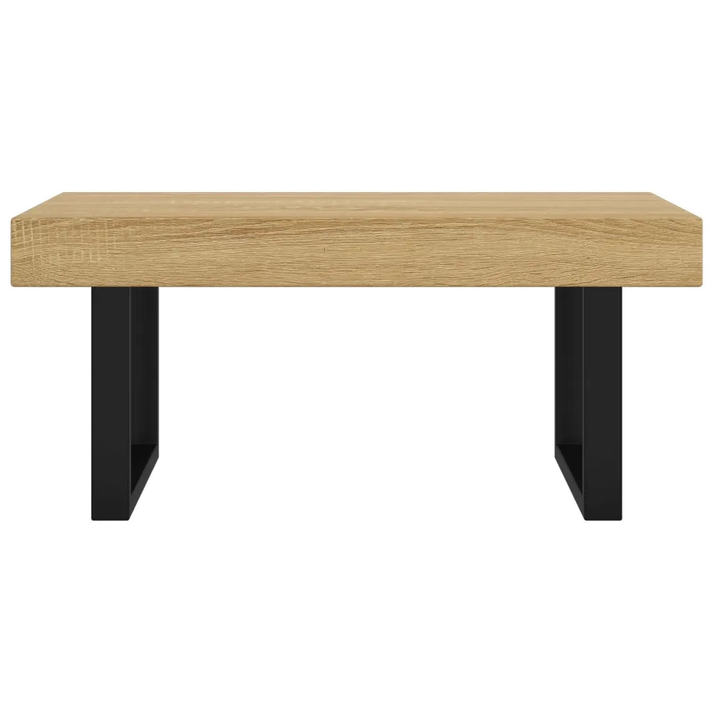 Tavolino Salotto Marrone Chiaro e Nero 90x45x40 cm MDF e Ferro cod mxl 13036