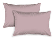 Coppia Federe Letto A Sacco Con Patella In Cotone Percalle Tinta Unita - Federe - Rosa