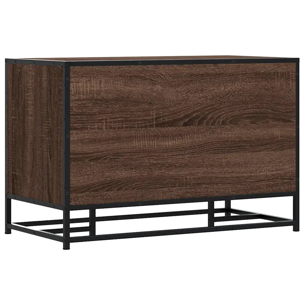 Panca Portaoggetti Rovere Marrone Legno Multistrato e Metallo