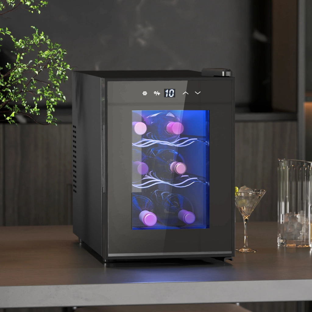 Cantinetta Vino 6 Bottiglie 17L ¨C zephmum ¨C Temperatura Regolabile 8-18¡ã LED Nero