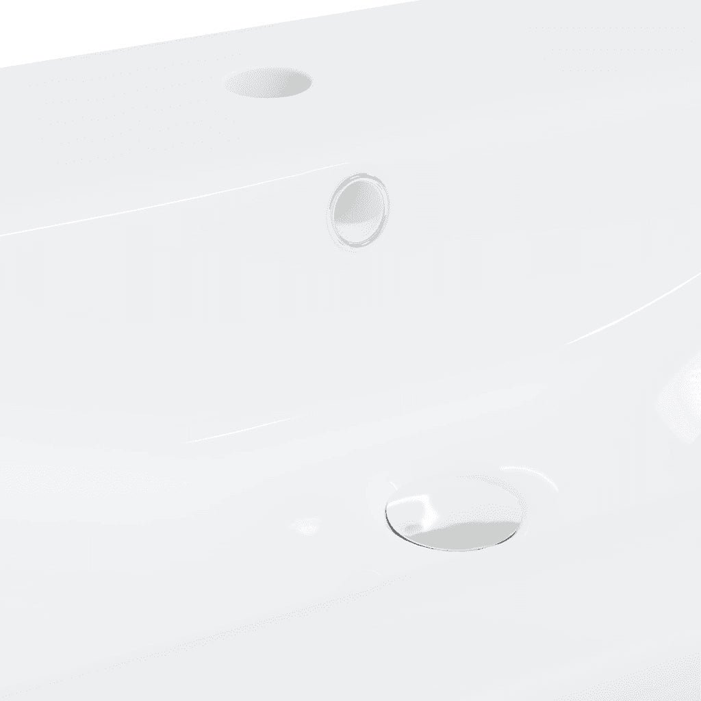 Lavabo da Incasso con Rubinetto 61x39x18 cm in Ceramica Bianco 148624