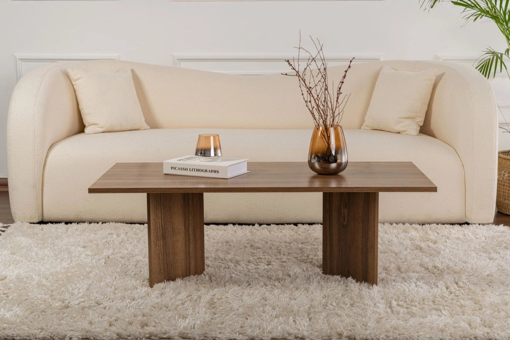 Tavolino da caffè in legno "Sabin" - 60 x 119 x 40 cm - Noce