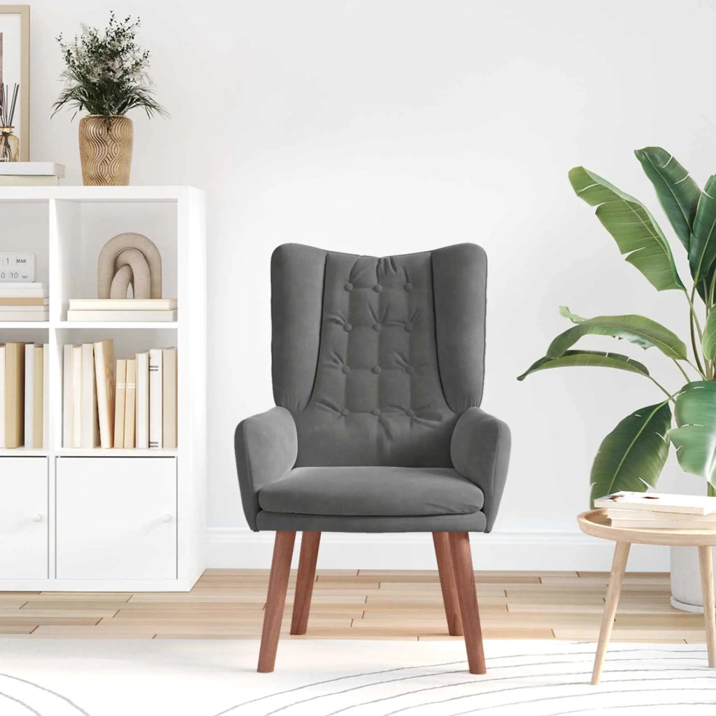 Poltrona | Sedia Relax Grigio scuro 63 x 67 x 94 cm Velluto