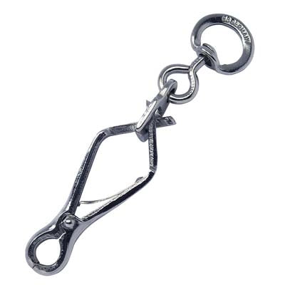 MOSCHETTONE X GUINZAGLIO A PINZA NICHELATO KONG - L.MM 70+9/16- 2 pezzi