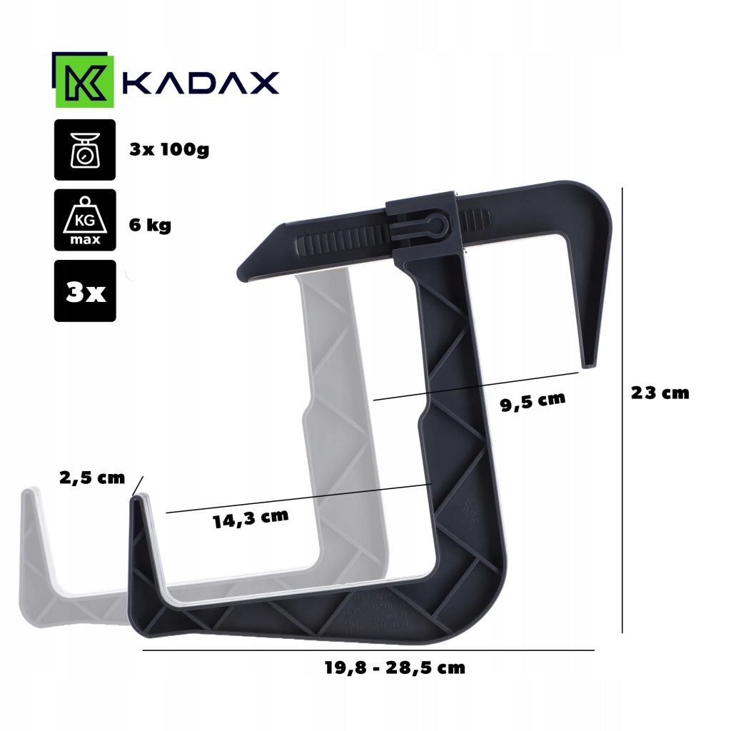 Set di 3 ganci appendiabiti per vasi da fiori KADAX per balconi.