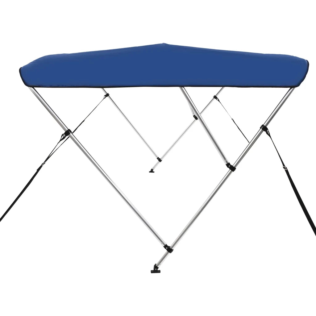 Bimini di Prua con Tendalino a 3 Archi-Tenda da Sole per Bimini di Prua Blu 183x196x137 cm